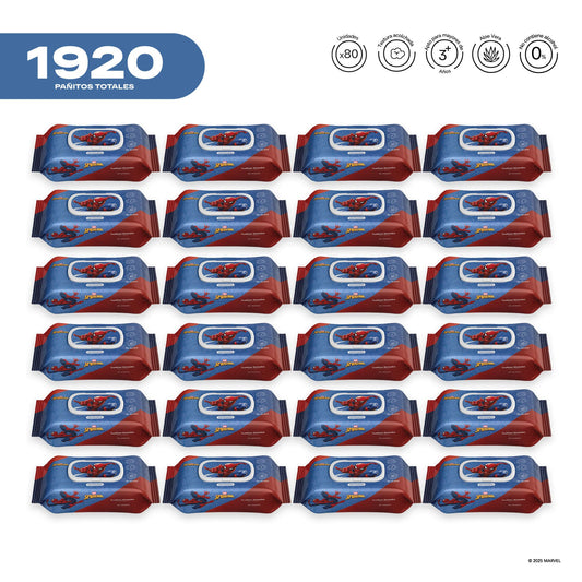 Pack x 24 Pañitos Húmedos Marvel Cosmos Spider-Man